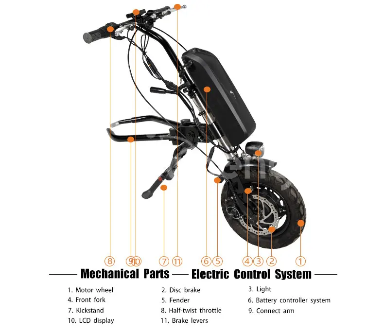 Electric Wheelchair 17A Controller 36v 350w Handbike Attachment Electric Wheelchair