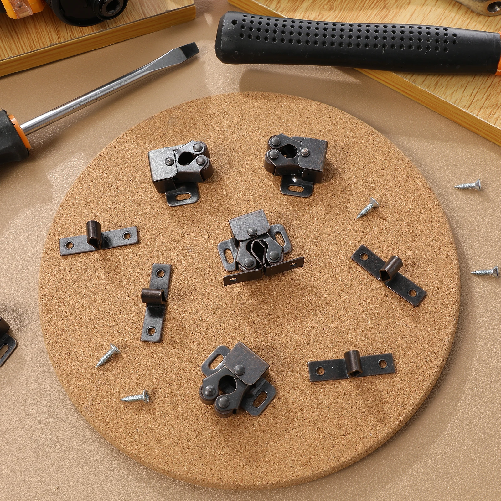 

8 set Double Roller Lock Latch Cabinet Catch Heavy Duty Spring Closure For Drawer Closet Door Security Hardware