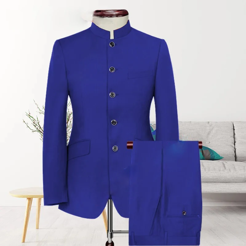 New Arrivals Men Suit Trend Design Men 2 Pieces Suit Single Breasted Indian Style Custom Size Tuxedo Groom Wedding
