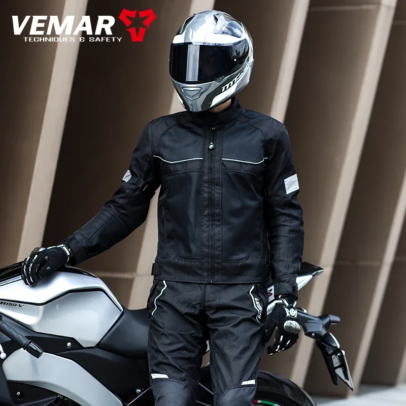 

New Vemar Men Motorcycle Coat Summer Breathable Mesh Moto Jacket CE1/2 EVA Protective Gear Motorbike Clothing Jacket Black/Gray