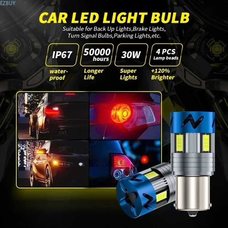 Auto LED decoding, steering reversing light 1156-3570-4 light with fan high lumen T20 brake light 1157