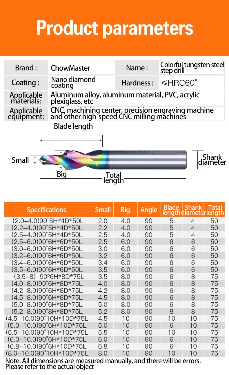 Counterbore Twist Step Drill Tungsten Steel Step Drill Two-Stage Step Drill M3-12M Countersunk Screw Countersunk Chamfer Drill