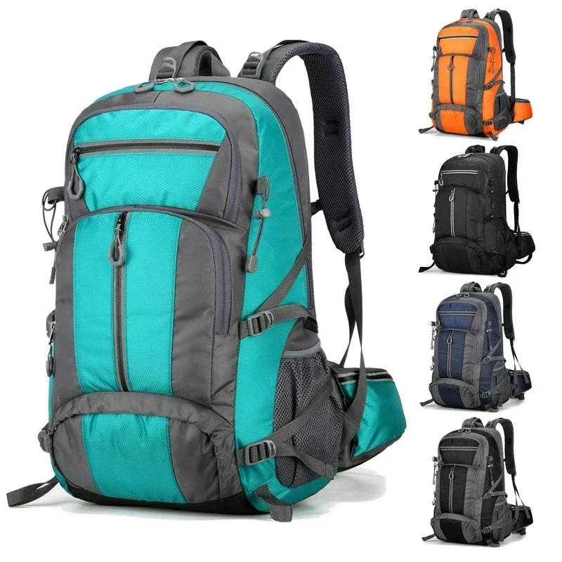 

50L Nylon Backpack Camping Bag Outdoor Sport Hiking Trekking Climbing Travel Shoulder Reflective Shoes Luggage Outdoor Men Bag