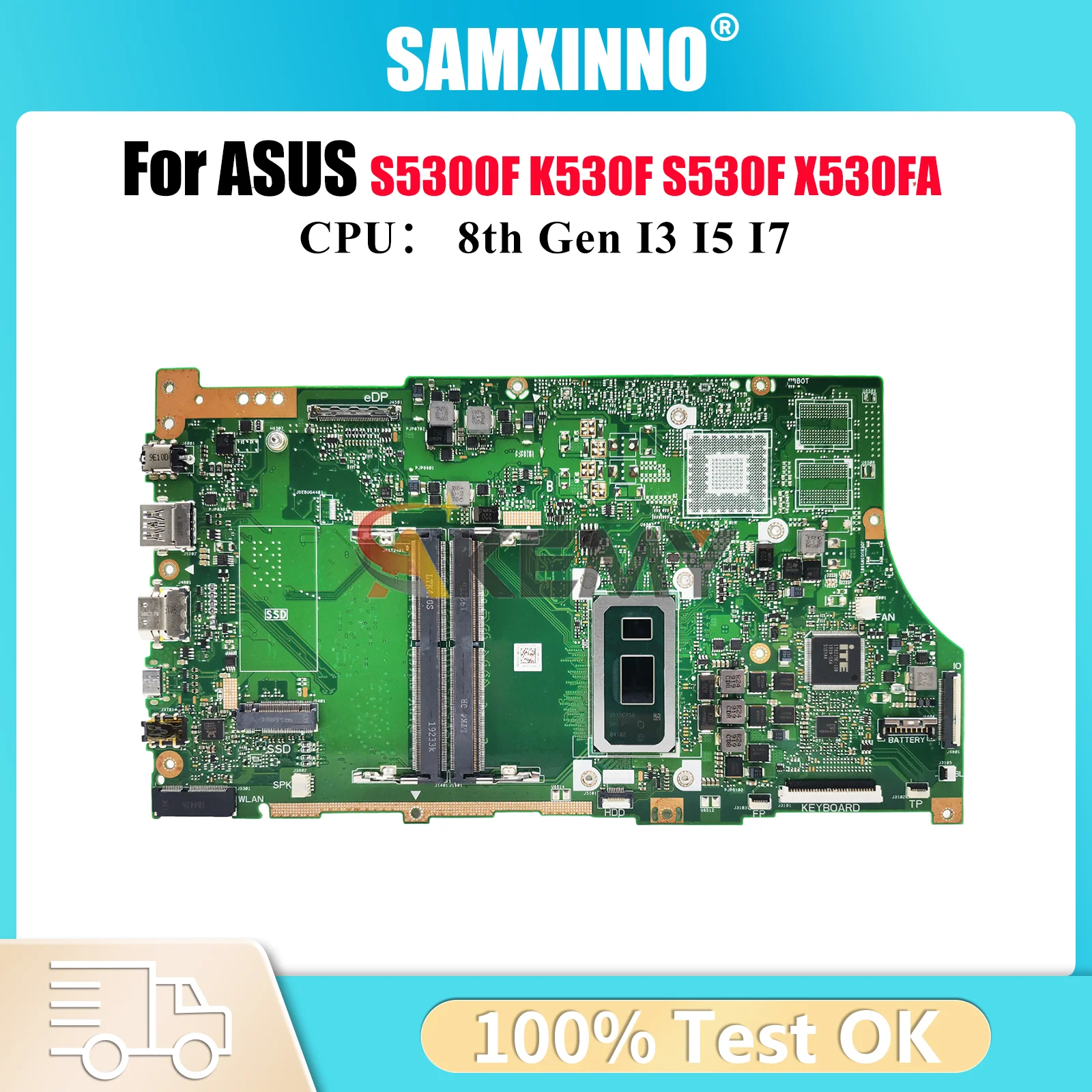 

X530FA Материнская плата для ноутбука ASUS VivoBook K530F X530UN S530F S5300F X530FA X530FN X530F X530UA Материнская плата с процессором I3 I5 I7 stk