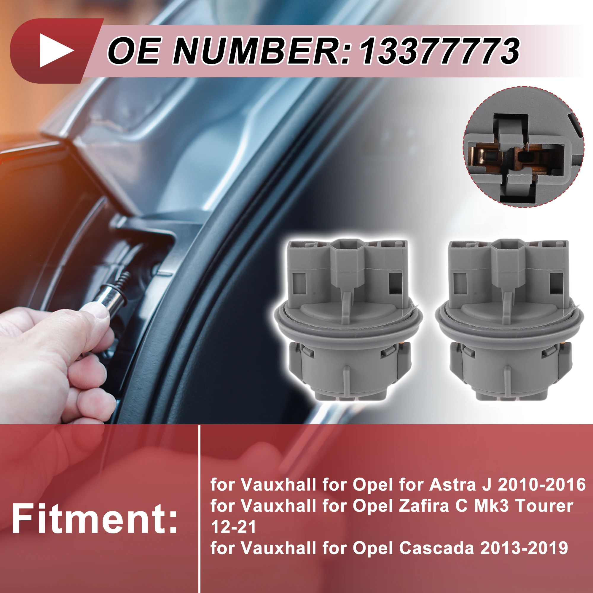 

X Autohaux 2 Pcs DRL Day Running Light Socket for Vauxhall for Opel for Astra J MK6 3 Door GTC 10-16 Lamp Bulb Connector 2 Pin