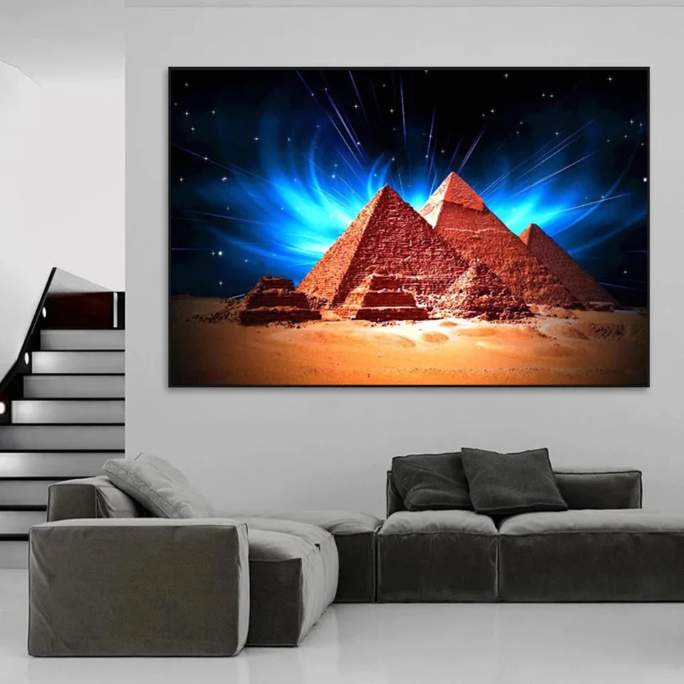 DIY Diamond Painting Egyptian Pyramid Sphinx Diamond Mosaic Cross stitch Square/ Round Diamond Rhinestone home decor pictures