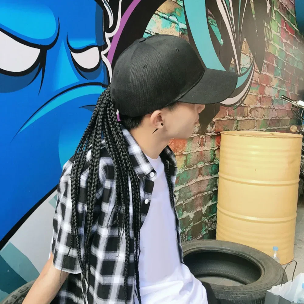 Sommer Unisex Dame Männer Baseball Kappe Hut Mit Dreadlocks Perücke Hip-Hop Punk Schmutziges Haar Geflecht Visiere Hüte – Detail 16