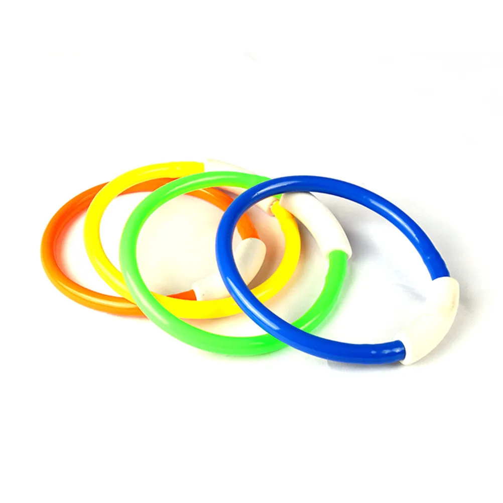 4Pcs Bright Color Diving Grab Rings Swimming Pool Training Underwater Diving Grab Ring Set Enhance Swim Skills