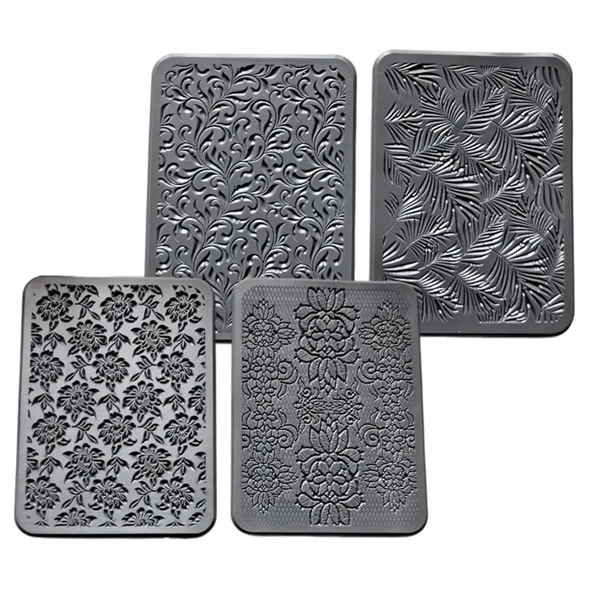 PROMOTION!4Pack Professional Silicone Stamping Mats for Polymer Clay Jewelry and Earring Designs