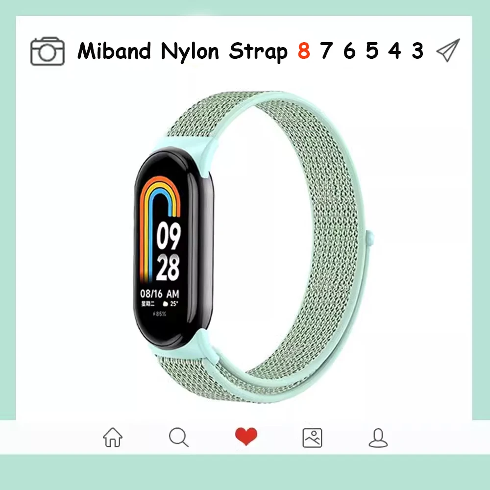 حزام ساعة لشاومي mi band 8 7 NFC سوار miband معصمه pulsera correa نايلون الرياضة حلقة حزام شاومي miband 6 7 5 4 3 حزام