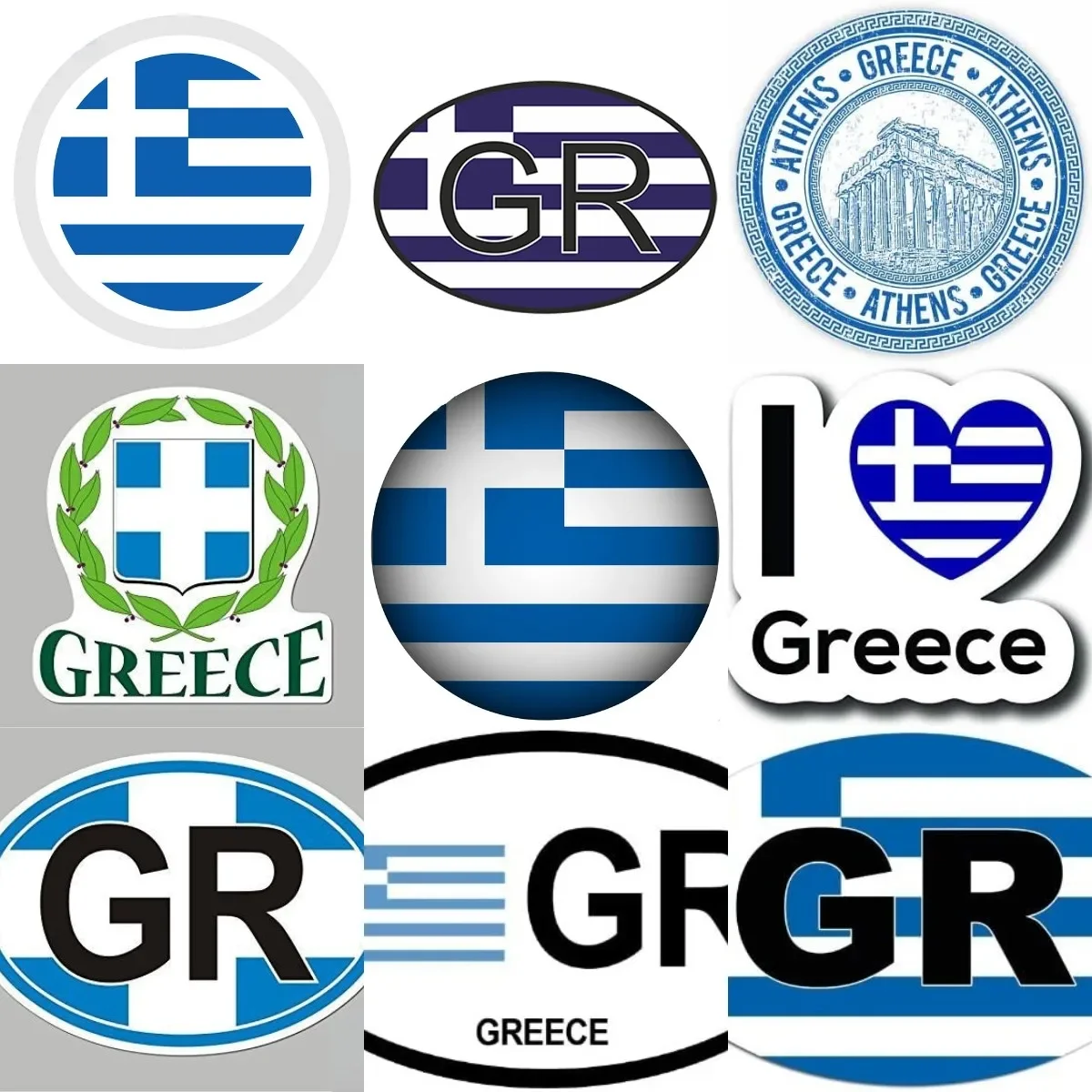 

GR Athens Greece Flag Emblem Creative PVC Sticker for Motorcycle Laptop Window Car Wall Room Bicycle Table Decal Accessories