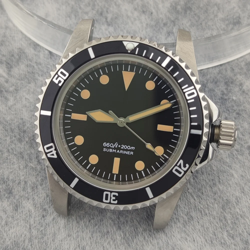 

Корпус NH35 39,5 мм, винтажный корпус, купольное акриловое стекло, аксессуар для часов NH35, NH35, NH36, корпус для часов с механизмом, винтажный дайвер Устрица