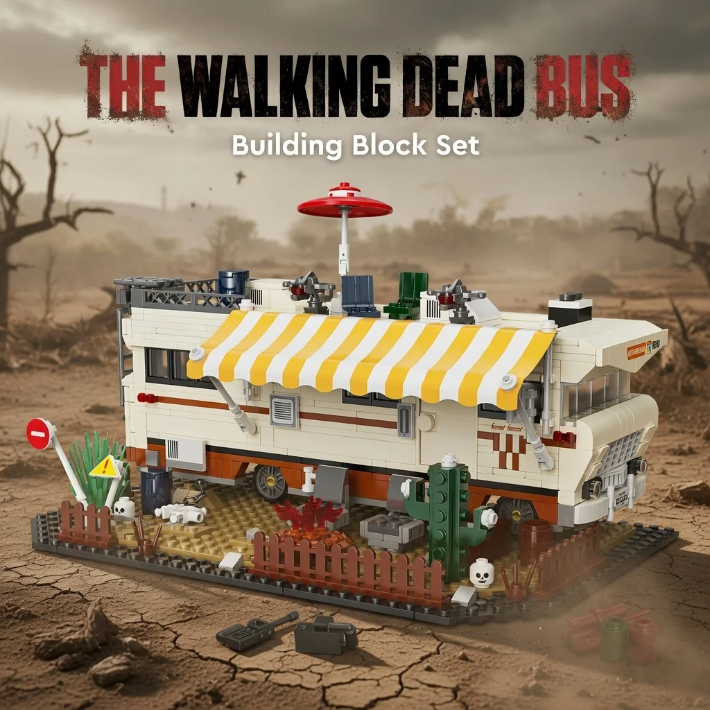 

1054PCS The Walking Dead Bus Building Blocks Model Assembling Toys Home Decor Ornaments Holiday Gifts For Kids Adult