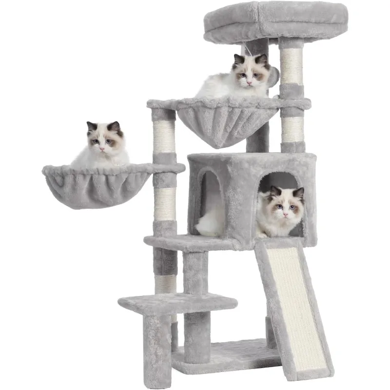 

Cat Tree, Cat Tower with condo, 2 Baskets, Large Platform, Scratch Board, Cat Scratching Posts for Indoor Cats