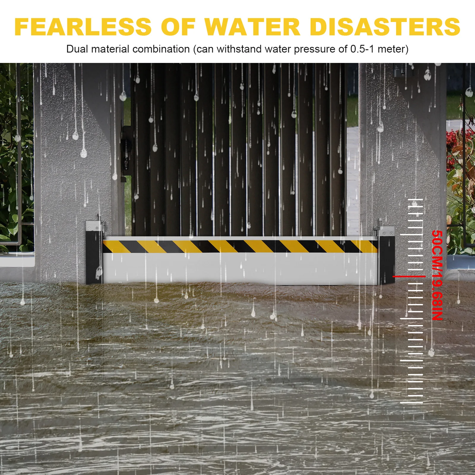 Aluminum Flood Protection Barrier 48.03x23.62in Flood Barrier Unit Module Flood Protection Baffle for Garage Door Home Basement