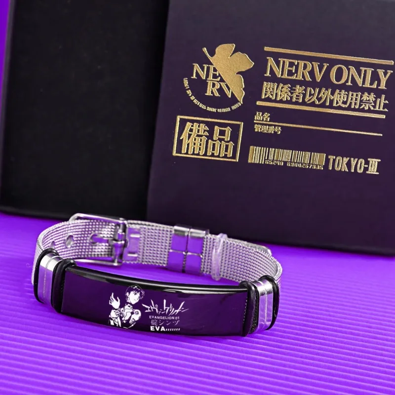 Neon Genesis Evangelion Cartoon Peripheral Bracelet Ayanami Rei Asuka Stainless Steel Anime Fashion Accessories Boys Girls Gift