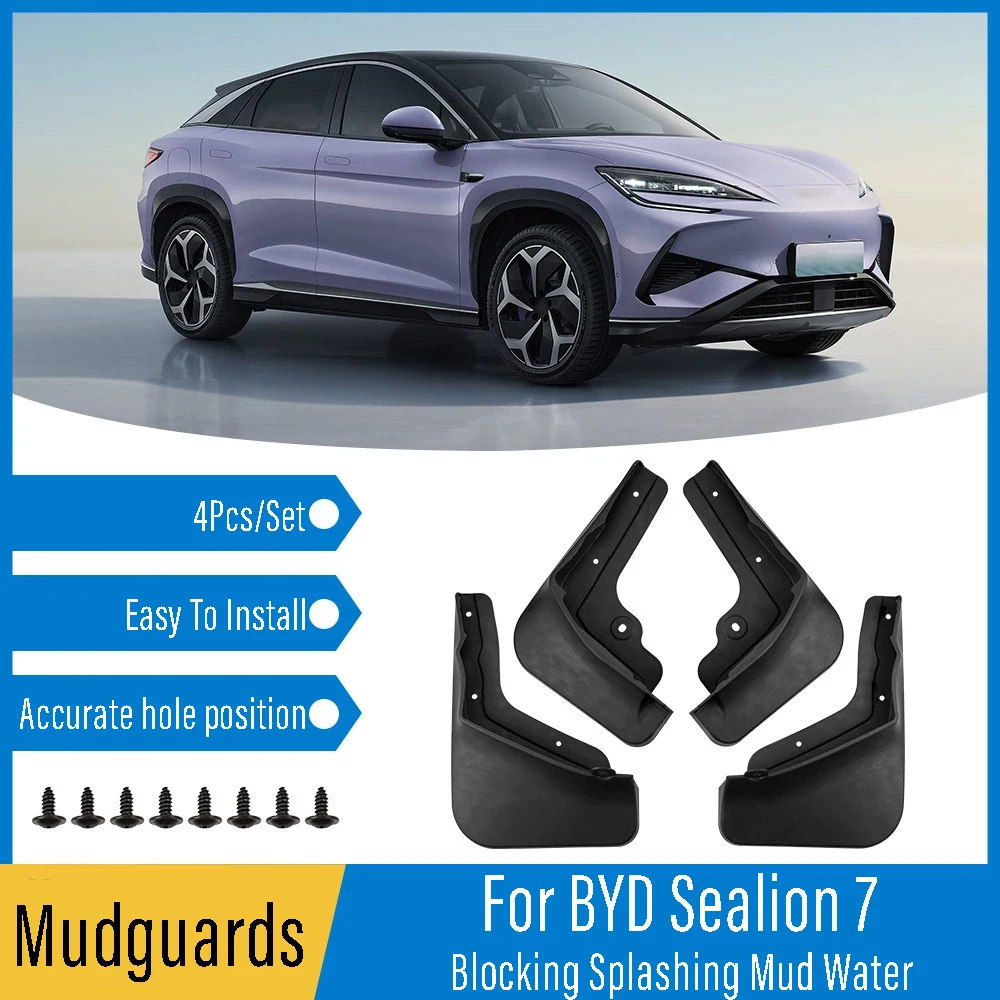 For BYD Sealion 7 EV Car Accessories Front And Rear Wheel Mudguard Wings Fenders Splash Protector Exterior parts 2024 2025