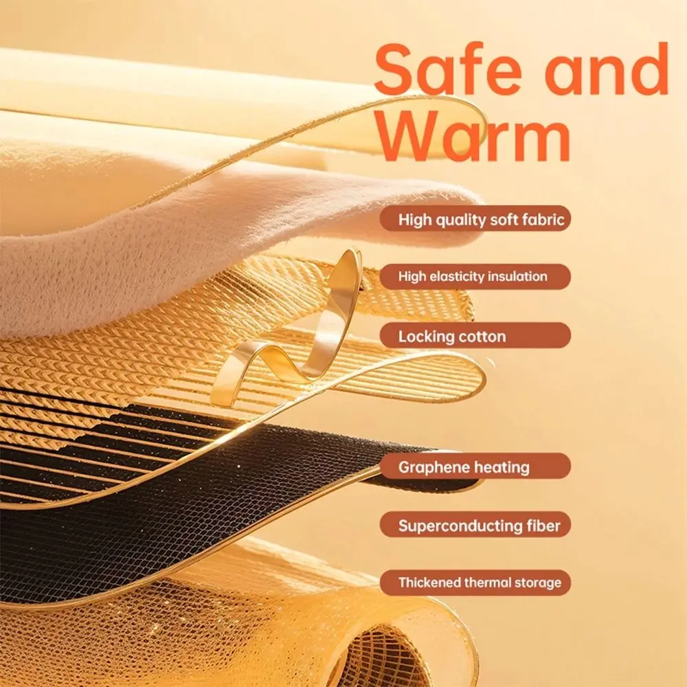 USB Heated Electric Hand Warmer 3 Levels Soft Flannel Hand Warmer Pouch Auto Off Multi-function Seat Warmer Mat for Women Men