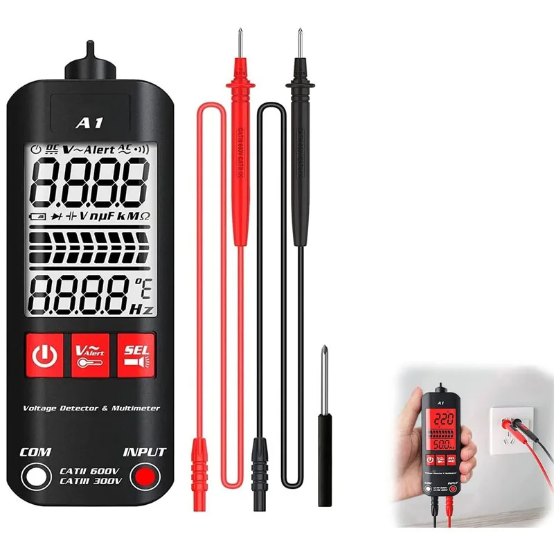 A1 smart automatic anti-burn intelligent Digital Multimeter Non-Contact Electric Pen Tester Ohm Hz NCV True RMS Meter