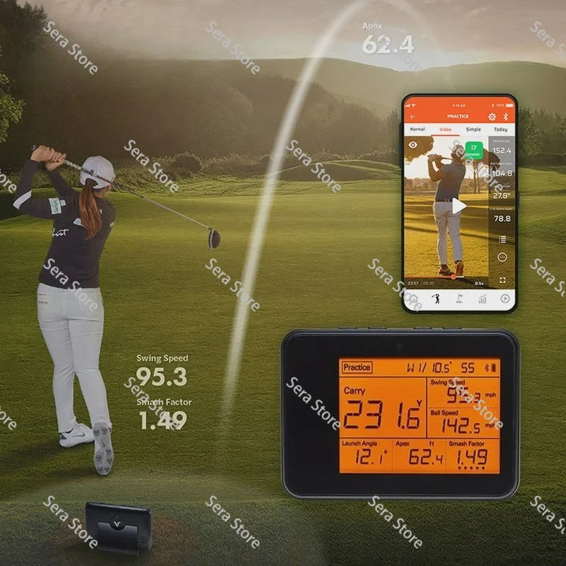 Portable Golf Swing Action Data Analyzer LCD Display Swing Speed Launch Monitor
