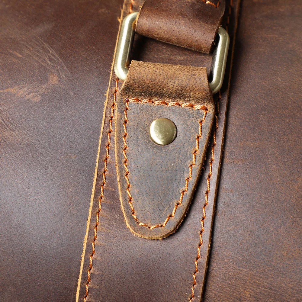 S.WORKER Premium Vollnarbenleder-Reisetasche Echtes Leder Vintage-Stil Große Handgepäcktasche – Detail 13