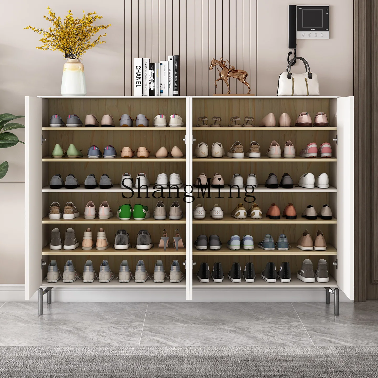 

ZYY Shoe Cabinet for Home Entrance, Lacquered New Chinese Style Entryway Cabinet, Large Capacity New Indoor Storage Cabinet