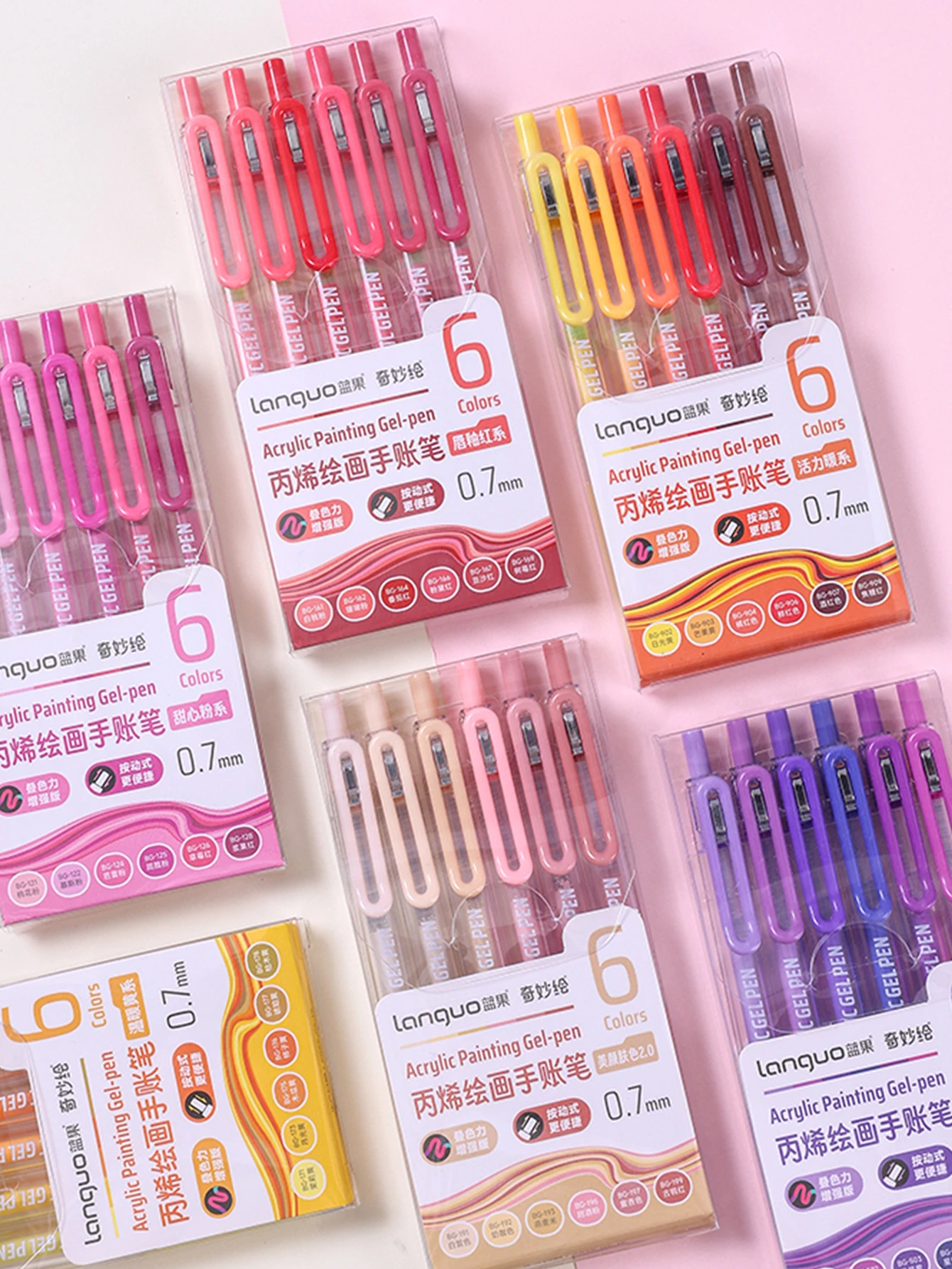6-90 Farben Languo Acryl-Gelstift-Set, Handbuch-Stift, mehrfarbiger Neutralstift, Schreib- und Zeichenstifte für Schüler, D200 – Detail 9