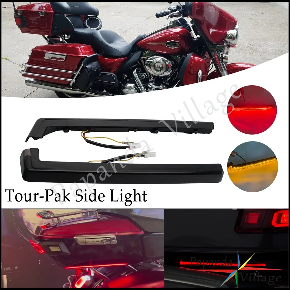 For Harley Touring Road King Electra Glide FLHR FLHX 2006-2020 Raer Tour Pak Pack Trunk Side Marker Taillight Turn Signal Lamp