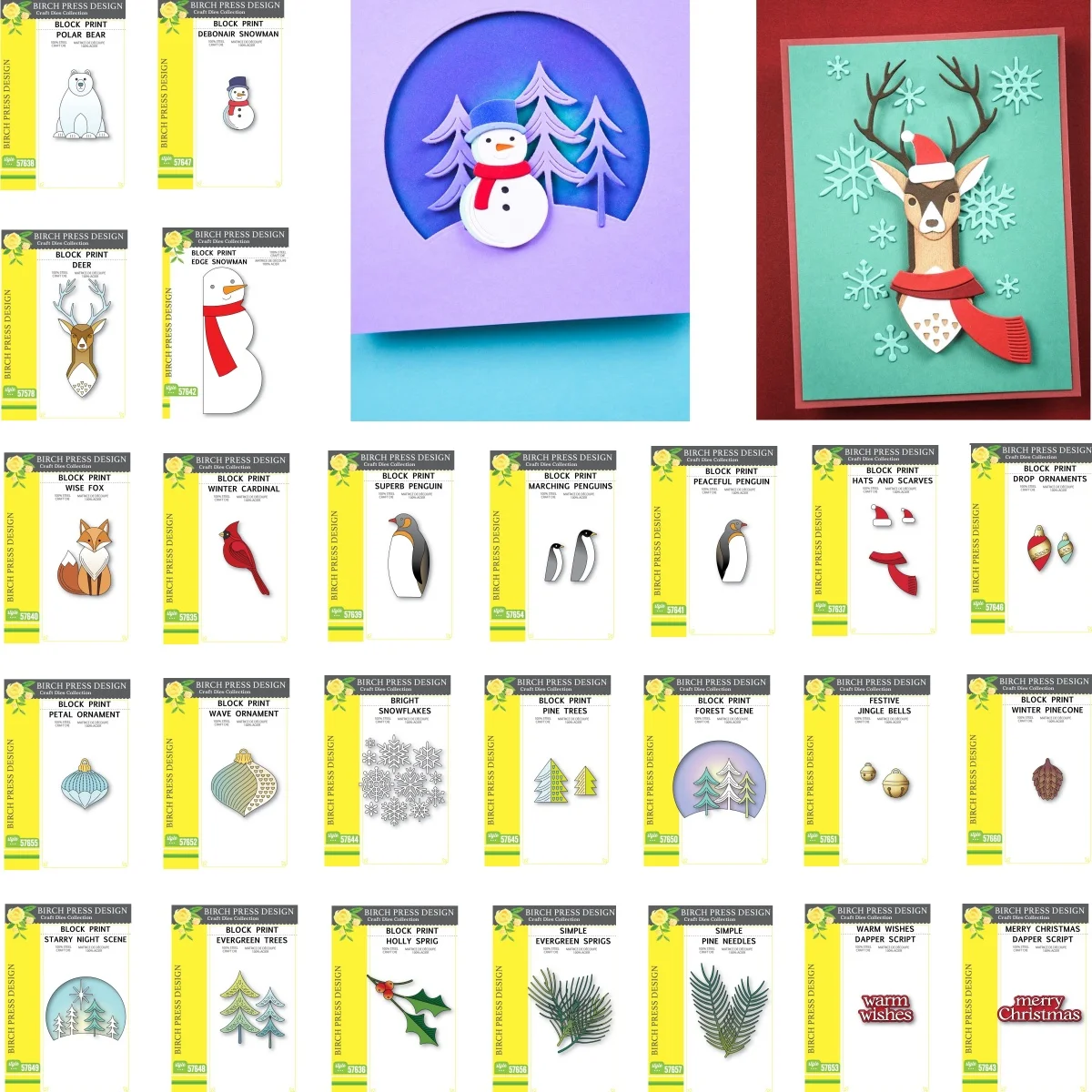 Pine Trees Christmas Snowman Hats Scarves Holly Metal Cutting Dies For DIY Decorating Scrapbook Paper Card Album Embossing