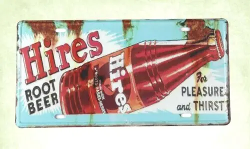 Hires Root Beer tin sign car plate garage man cave ideas