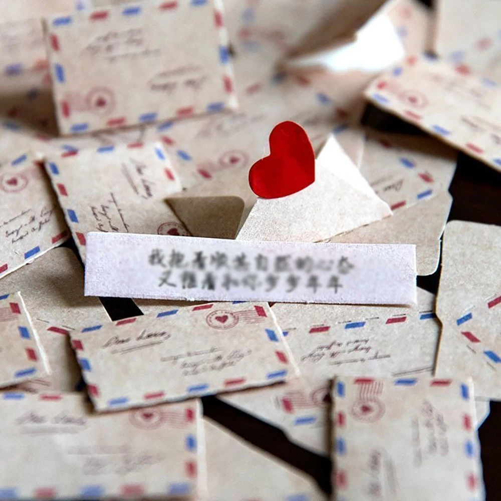 60PCS DIY Creative Mini Paper Envelopes, Couple Confession/Proposal Notes, Express Feelings, Holiday Greetings