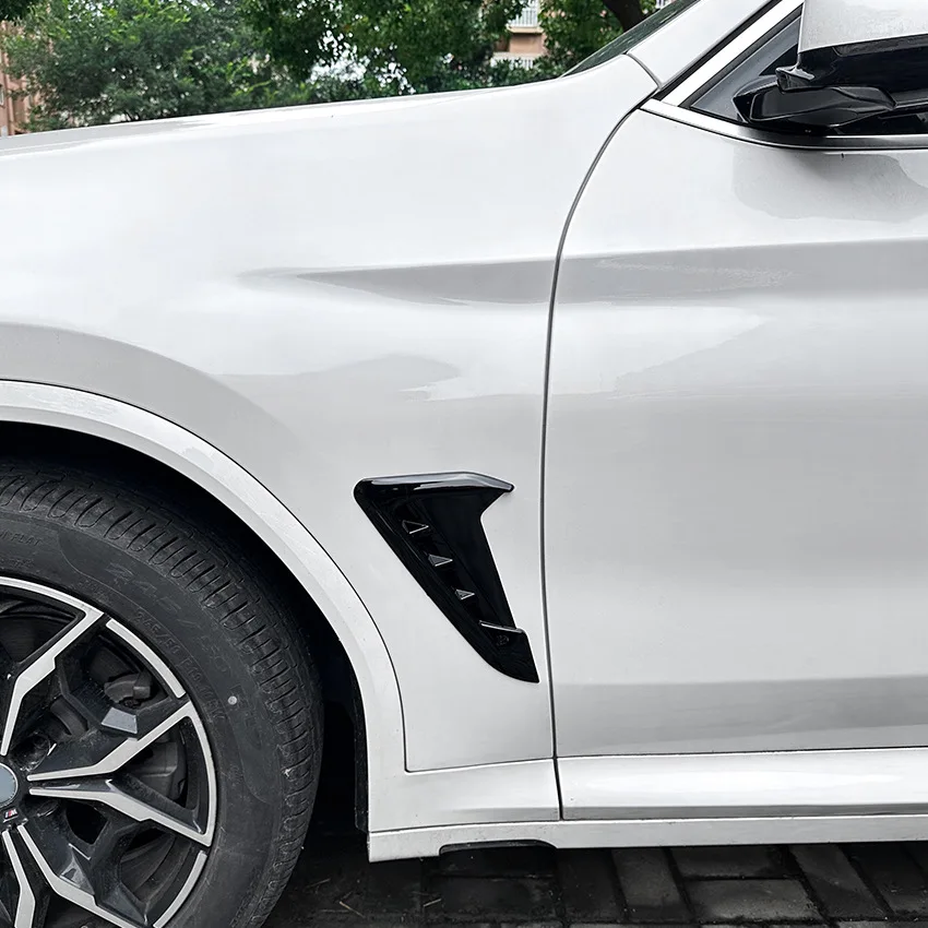Car Side Fender Air Vent Sticker Trim ABS Shark Gills For BMW X3 X4 G01 G02 M Sport 2018 2019 2020 2021 2022 2023 +