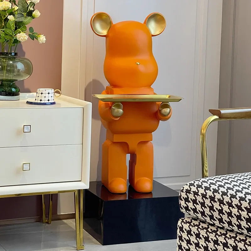 Grande orso modello mobili scultura vassoio moderno interni figurine soggiorno pavimento ornamenti decorazione della stanza accessori