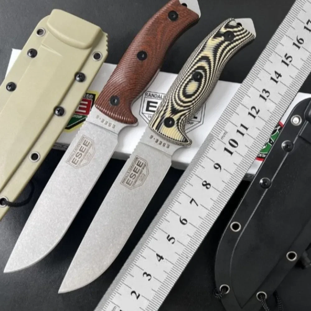 

ESEE-6 Кемпинговый нож с фиксированным лезвием, кнопочный выброс G10, набор инструментов для выживания, высокое качество, уличная ручка EDC, пеший туризм, охота, армия