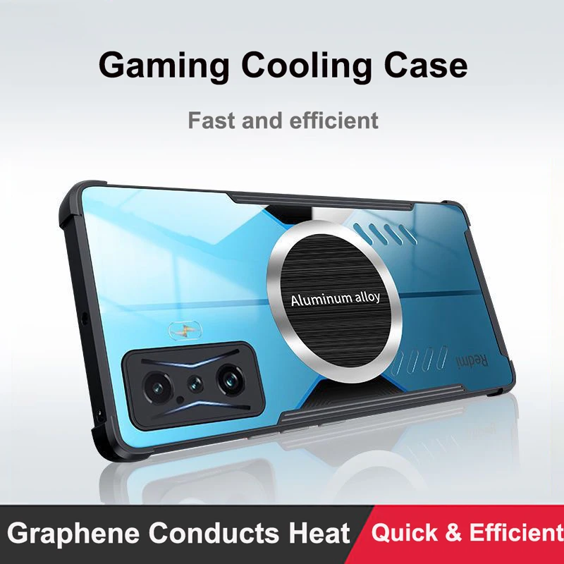 For Xiaomi Poco F4 GT Case F4GT Aluminum Alloy Heat Dissipation Shell Redmi K50 Gaming Graphene Cooling Cover K50Game K50 Pro