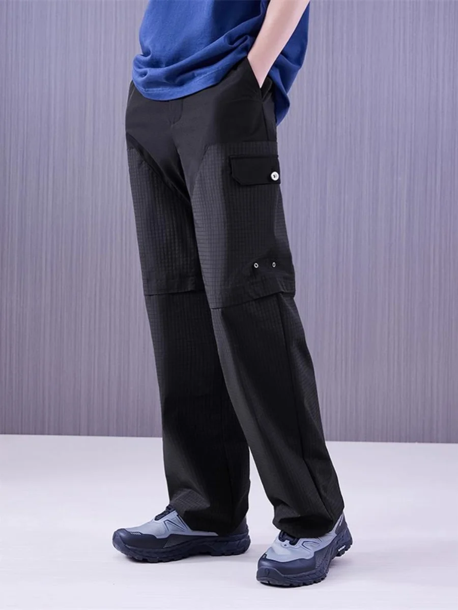 

Летние свободные повседневные мужские рабочие брюки в американском стиле, быстросохнущие спортивные брюки прямого кроя