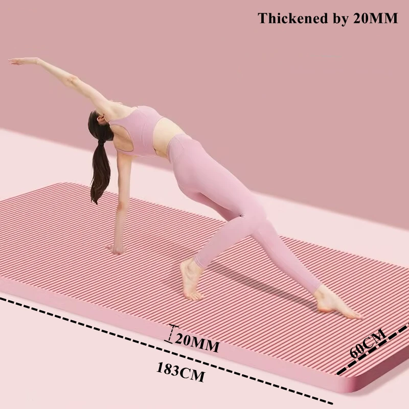 183×60cm Yogamat Workouts Waterdicht Verbreden Antislip Indoor Fitness Oefenmat 20mm Dikker voor Yoga Pilates & Vloer Antislip