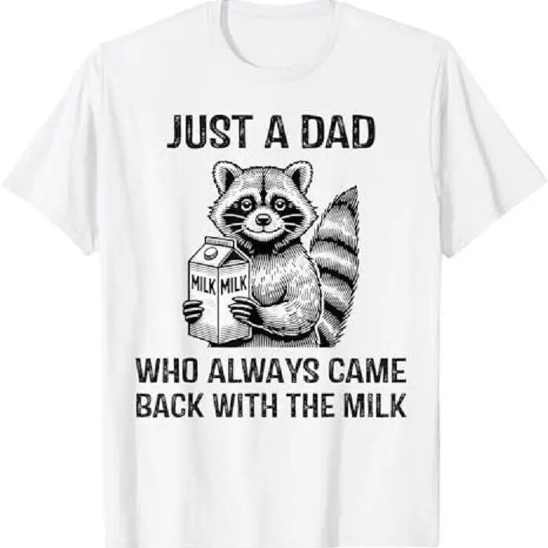 

Футболка Just A Dad Who Always Came Back Racoon Dad Joke на день отца