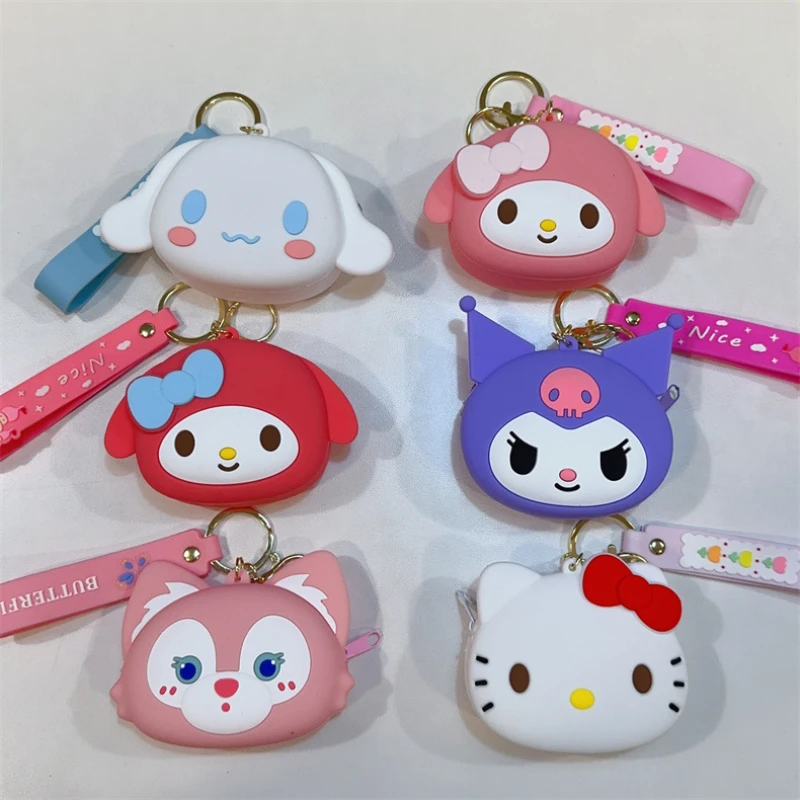 Sanrio Hello Kitty Coin Purse Cartoon Anime Cute Kuromi My Melody Cinnamoroll Kero Kero Keroppi Keychain Fashion Holiday Gifts