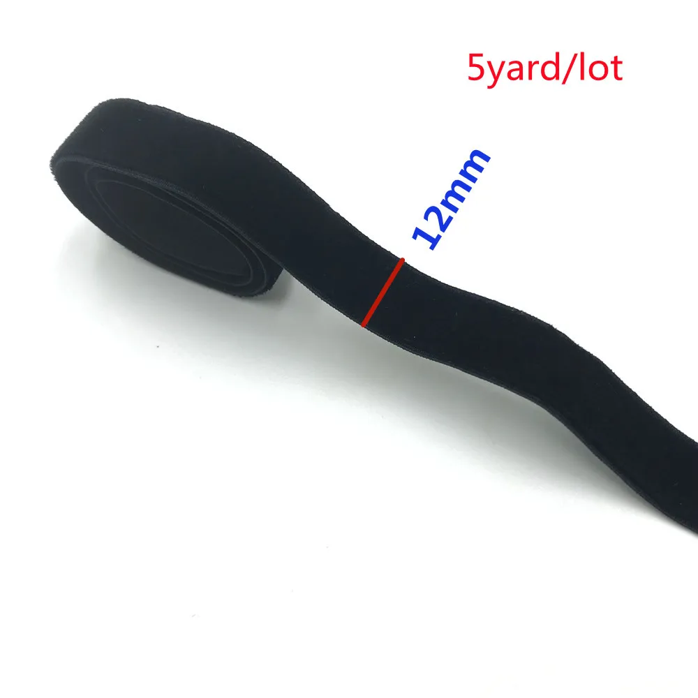 2 Yard 20mm 30mm 38mm 50mm Schwarzes Elastisches Samtband Einseitig Velours-Gurtband für Stirnbänder Bekleidung Nähzubehör – Detail 5