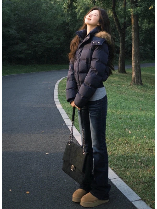 Thiened Fce Lined Bell Bot Jeans Women's Winter Sli Slimming Bootcut Denim Pants Low Waist Vintage Sle Jeans