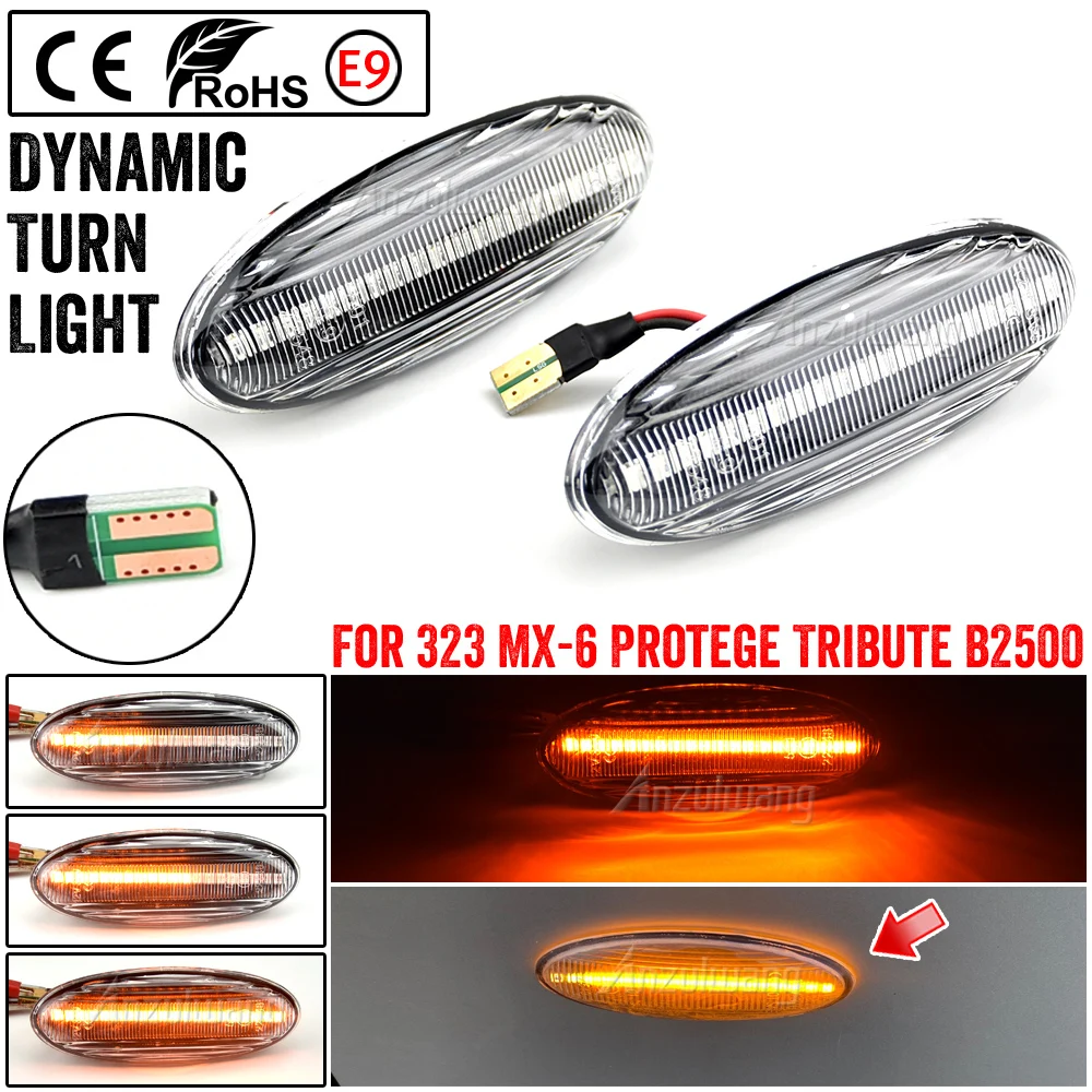 Sequential Blinker Car Lamp LED Dynamic Side Marker Turn Signal Light For Mazda B2500 Pick up 323 Tribute Protege Astina Lantis