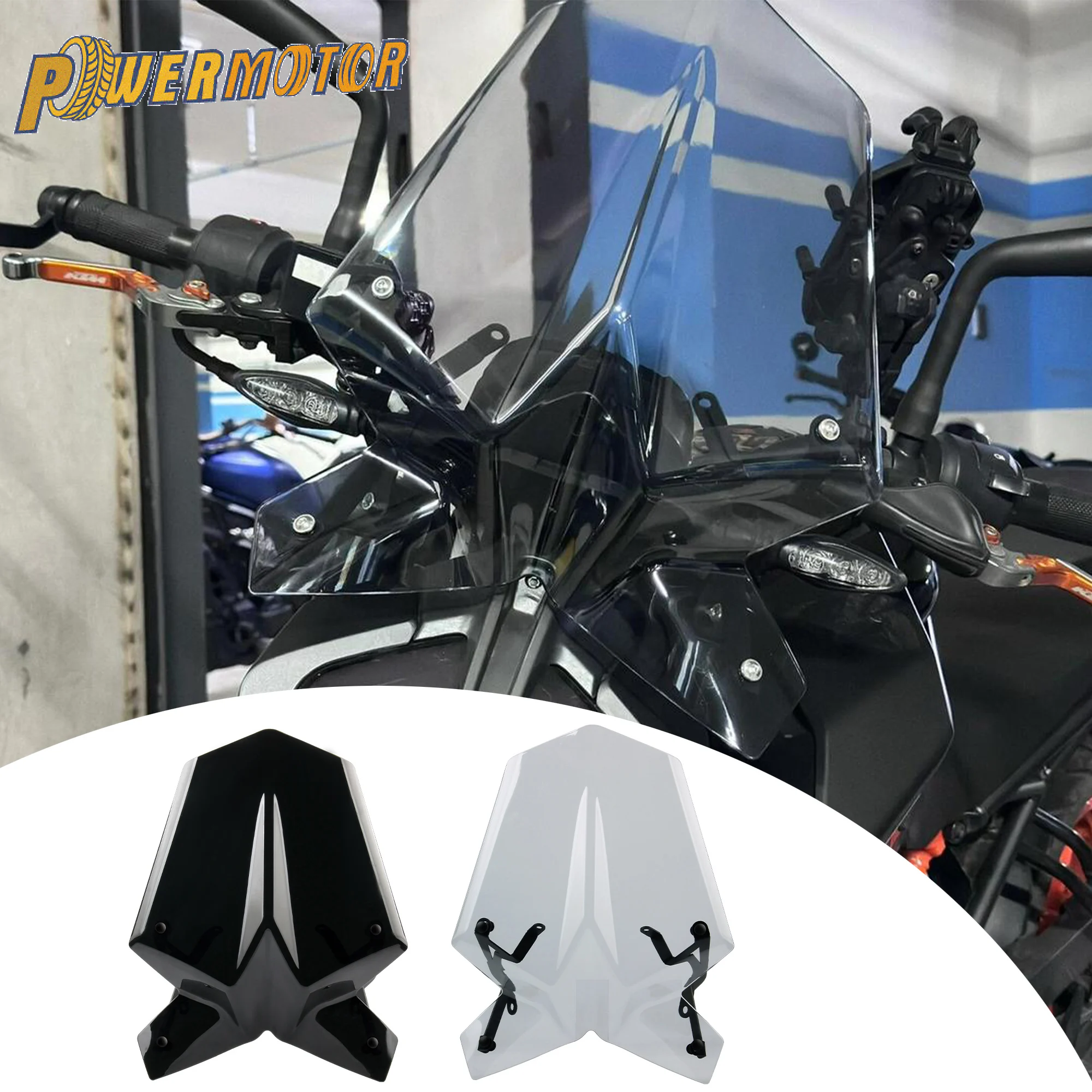 

Для KTM Duke 390 250 125 2017-2023 лобовое стекло дефлектор ветра с кронштейном аксессуары для мотоциклов модификации