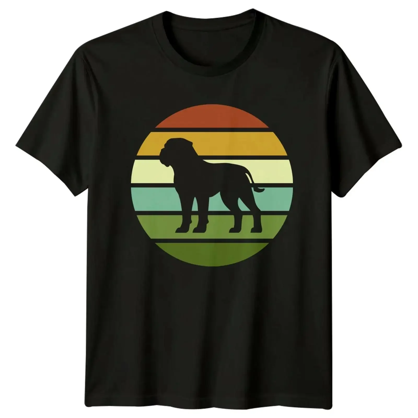 Retro Sonnenuntergang Hund Silhouette T Shirt Bulldogge Besitzer Haustier Liebhaber Geburtstag Geschenk vintage Washed Casual