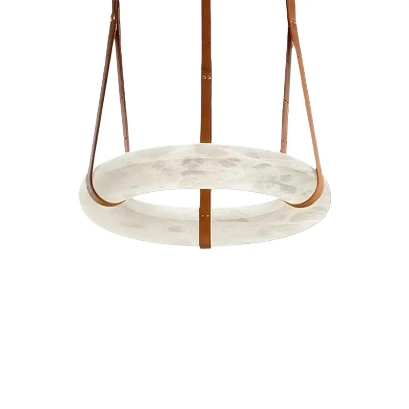 Spanish marble all-copper chandelier, high-end large living room main light, French light luxury leather