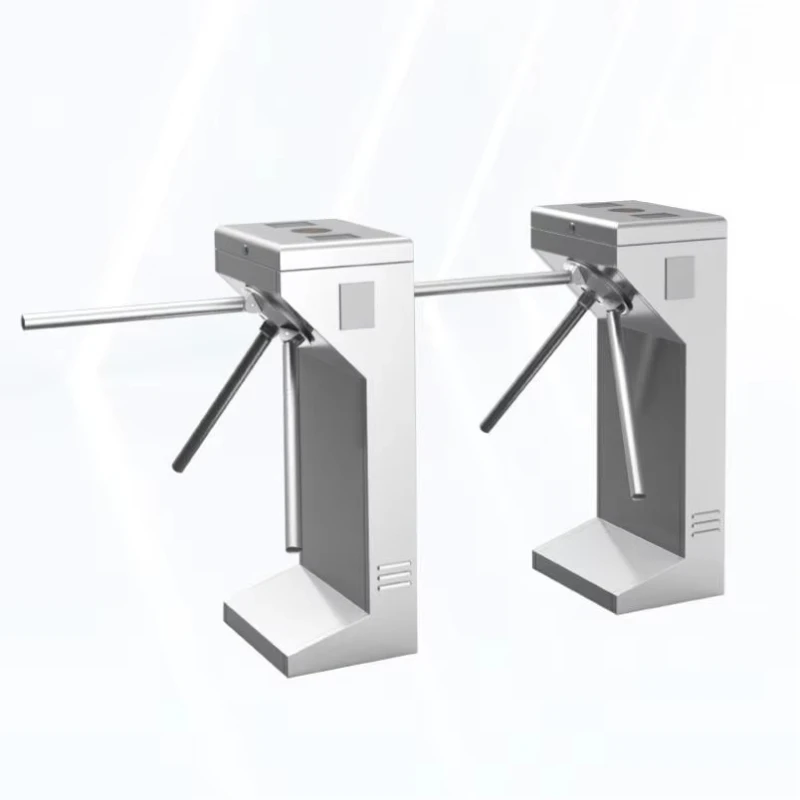Pedestrian Tripod Barrier Gate Access Control Outdoor Slim Half Height Tripod Turnstile  Automatic Stainless Steel Barrier Gate