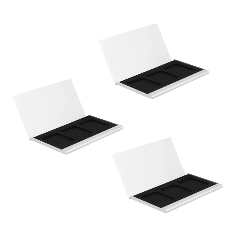 3X Aluminum Alloy Memory Card Case Card Box Holders For 3PCS SD Cards