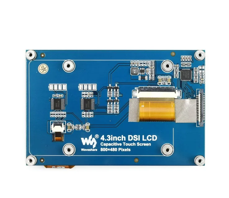 شاشة لمس سعوية 4.3 بوصة لـ Raspberry Pi، 800 × 480، IPS زاوية واسعة، واجهة MIPI DSI