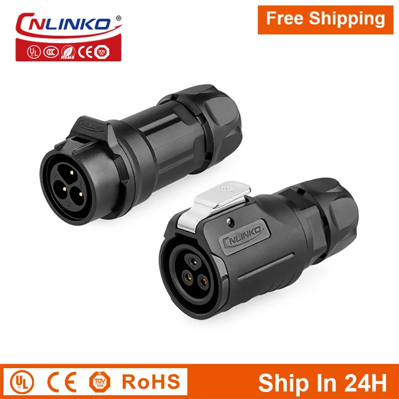 Cnlinko LP16 Plastic 3pin M16 Aviation Docking Plug Panel Socket Wire Joint Termination Electrical Power Connector Free Shipping