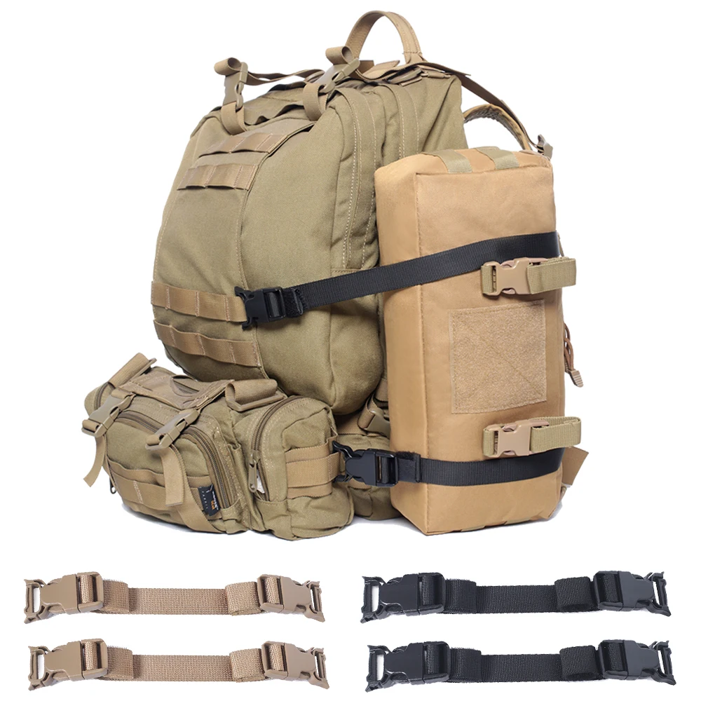 

2pcs Molle System Webbing Straps Tactical Backpack Vest Adapter Belts Outdoor Sports Hiking Hunting Bags Fastening Chest Straps